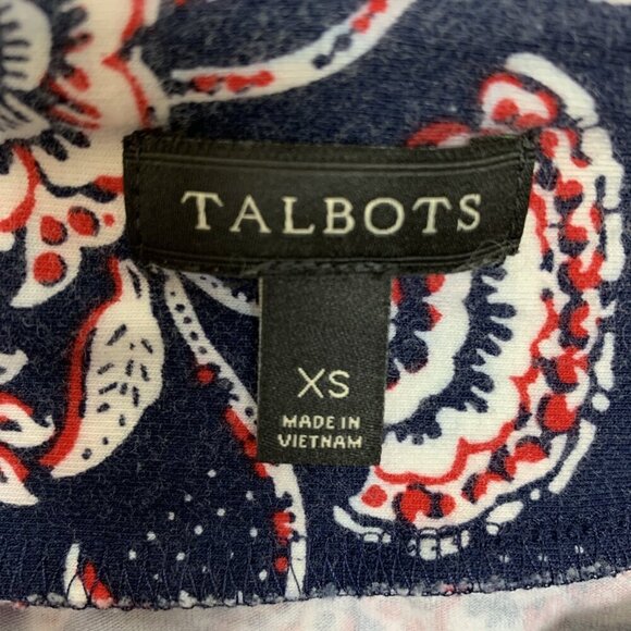 Talbots Womens XS Skirt Pull On Knit Maxi Floral Paisley Navy Boho Cottagecore - Picture 2 of 12